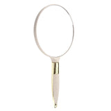Max Portable Plastic Handheld Mirror for Vanity Makeup Home Salon Travel Beige