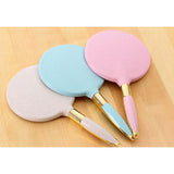 Max Portable Plastic Handheld Mirror for Vanity Makeup Home Salon Travel Beige