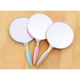Max Portable Plastic Handheld Mirror for Vanity Makeup Home Salon Travel Beige