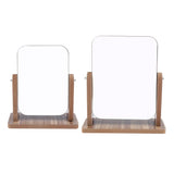 Max Bathroom Shaving Vanity Mirror 360 Swivel Wooden Standing Makeup Mirrors Vertical