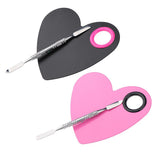 Max Stainless Steel Makeup Mixing Eyeshadow Paint Blending Palette Spatula Pink