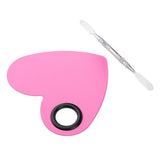 Max Stainless Steel Makeup Mixing Eyeshadow Paint Blending Palette Spatula Pink