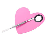 Max Stainless Steel Makeup Mixing Eyeshadow Paint Blending Palette Spatula Pink