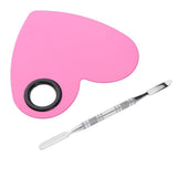 Max Stainless Steel Makeup Mixing Eyeshadow Paint Blending Palette Spatula Pink