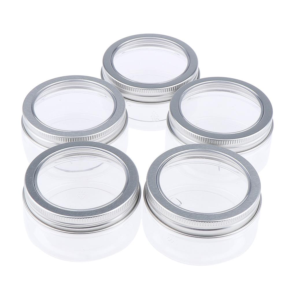5pcs Makeup Pot Empty Cosmetic Jars Lotion Cream Gel Containers Clear 80ml