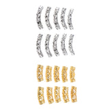 Maxbell 10Pcs Dreadlock Beads Twisted Braid Jewelry Tubes Beard Hair Pendants A