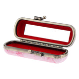 Maxbell Makeup Holder Lipstick Case Storage Box with Mirror for Purse Pink