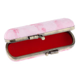 Maxbell Makeup Holder Lipstick Case Storage Box with Mirror for Purse Pink