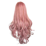 Maxbell 26'' Natural Long Curly Wigs Synthetic Full Wig for Cosplay Fancy Dress Pink