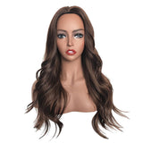 Maxbell 24 Inch Women Long Wavy Curly Middle Part Hairpieces Synthetic Daily Wigs
