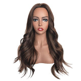 Maxbell 24 Inch Women Long Wavy Curly Middle Part Hairpieces Synthetic Daily Wigs