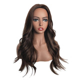 Maxbell 24 Inch Women Long Wavy Curly Middle Part Hairpieces Synthetic Daily Wigs