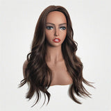 Maxbell 24 Inch Women Long Wavy Curly Middle Part Hairpieces Synthetic Daily Wigs