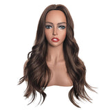 Maxbell 24 Inch Women Long Wavy Curly Middle Part Hairpieces Synthetic Daily Wigs