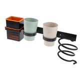 Max Wall Mount Hair Dryer Holder Shelf Hanger Straightener Comb Organizer Set