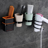 Max Wall Mount Hair Dryer Holder Shelf Hanger Straightener Comb Organizer Set