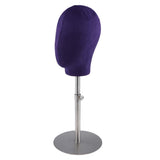 Max Adjustable Mannequin Head Hat Stand Wig Display Rack Model Holder Suede Cover