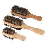 2-side Men Boar Hair Bristle Beard Mustache Brush with Wood Handle 3 Size A