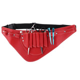 Max PU Salon Hair Cut Scissors Shears Combs Clips Tools Holster Bag Holder Red
