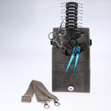 Max PU Barber Scissor Shear Comb Clip Tools Holder Pouch Waist Bag Gray