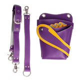Max PU Hairdressing Hair Cutting Scissors Shears Haircut Tools Holster Bag Purple