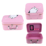 Maxbell Handheld Leather Makeup Train Case Cosmetic Organizer Bag With Mirror Zipper Pink