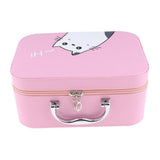 Maxbell Handheld Leather Makeup Train Case Cosmetic Organizer Bag With Mirror Zipper Pink