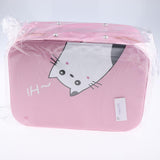 Maxbell Handheld Leather Makeup Train Case Cosmetic Organizer Bag With Mirror Zipper Pink