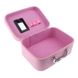 Maxbell Handheld Leather Makeup Train Case Cosmetic Organizer Bag With Mirror Zipper Pink