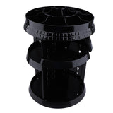 Maxbell Makeup Organizer 360 Rotating Multi-Function Plastic Cosmetic Storage Box Black