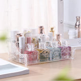 Maxbell Pro Cosmetic Storage Makeup Holder Display Rack 2 Large Slots Transparent