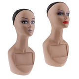 Female Mannequin Head Manikin with Shoulder Bust for Wig Hat Jewelry Display Red Lip