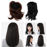 Maxbell Women Wigs Breathable Short Straight Hairpieces Synthetic Cosplay Wig Brown