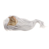 Maxbell Women Wigs Long Straight Cosplay Fashion Colors Wig Heat Safe w/ Bangs Silver Gray