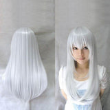 Maxbell Women Wigs Long Straight Cosplay Fashion Colors Wig Heat Safe w/ Bangs Silver Gray