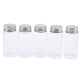 Max Maxb 5Pcs Refillable Glass Makeup Bottles Cosmetic Pills Storage Containers 55ml