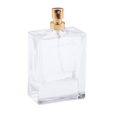 Max Maxb Square 50ml Empty Perfume Bottle Transparent Glass Golden Lid