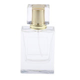 Max Maxb Square 50ml Empty Perfume Bottle Transparent Glass Golden Lid