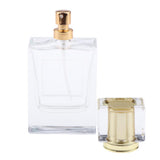 Max Maxb Square 50ml Empty Perfume Bottle Transparent Glass Golden Lid