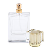 Max Maxb Square 50ml Empty Perfume Bottle Transparent Glass Golden Lid
