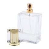 Max Maxb Square 50ml Empty Perfume Bottle Transparent Glass Golden Lid