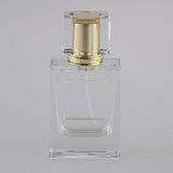Max Maxb Square 50ml Empty Perfume Bottle Transparent Glass Golden Lid