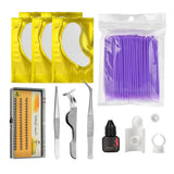 Max Professional Eyelash Extensions Practice Set Grafting Eyelash Tools Kit Purple