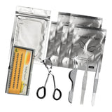 Max 11pcs Eyelash Extension Set-Eyelash Pads/Tweezer/Lashes/Curler/Lash Holder Silver