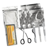 Max 11pcs Eyelash Extension Set-Eyelash Pads/Tweezer/Lashes/Curler/Lash Holder Silver