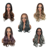 Max Ombre Middle Part 22" Long Wavy Synthetic Fiber Wigs for Women 5 Styles 01