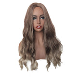 Max Maxb Gradient Middle Part Long Curly Hair Synthetic Wigs Women light brown ombre