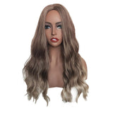 Max Maxb Gradient Middle Part Long Curly Hair Synthetic Wigs Women light brown ombre