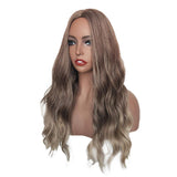 Max Maxb Gradient Middle Part Long Curly Hair Synthetic Wigs Women light brown ombre