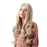 Max Maxb 26 inch Synthetic Long Curly Wigs for Women Cosplay Costume Full Wig Light Gold
